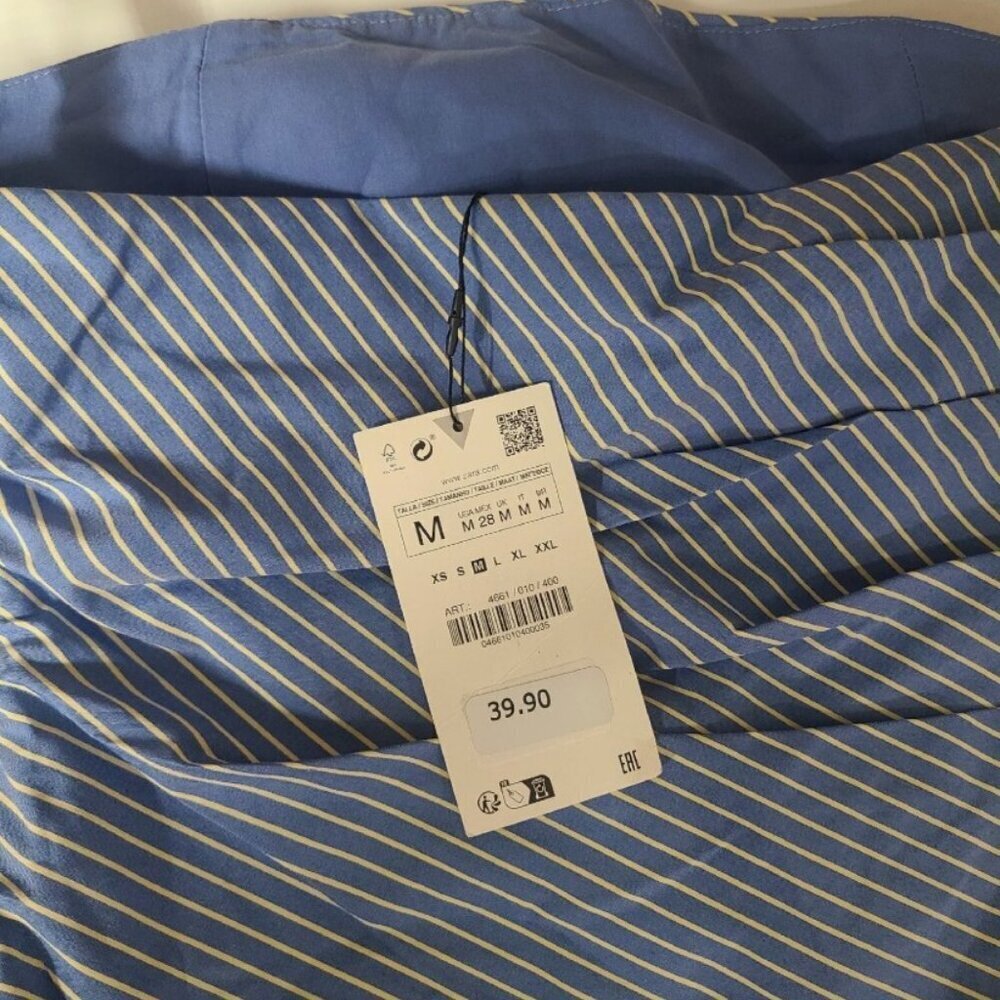 ZARA STRAPLESS STRIPED TOPBLUE SIZE M 4661/010/400